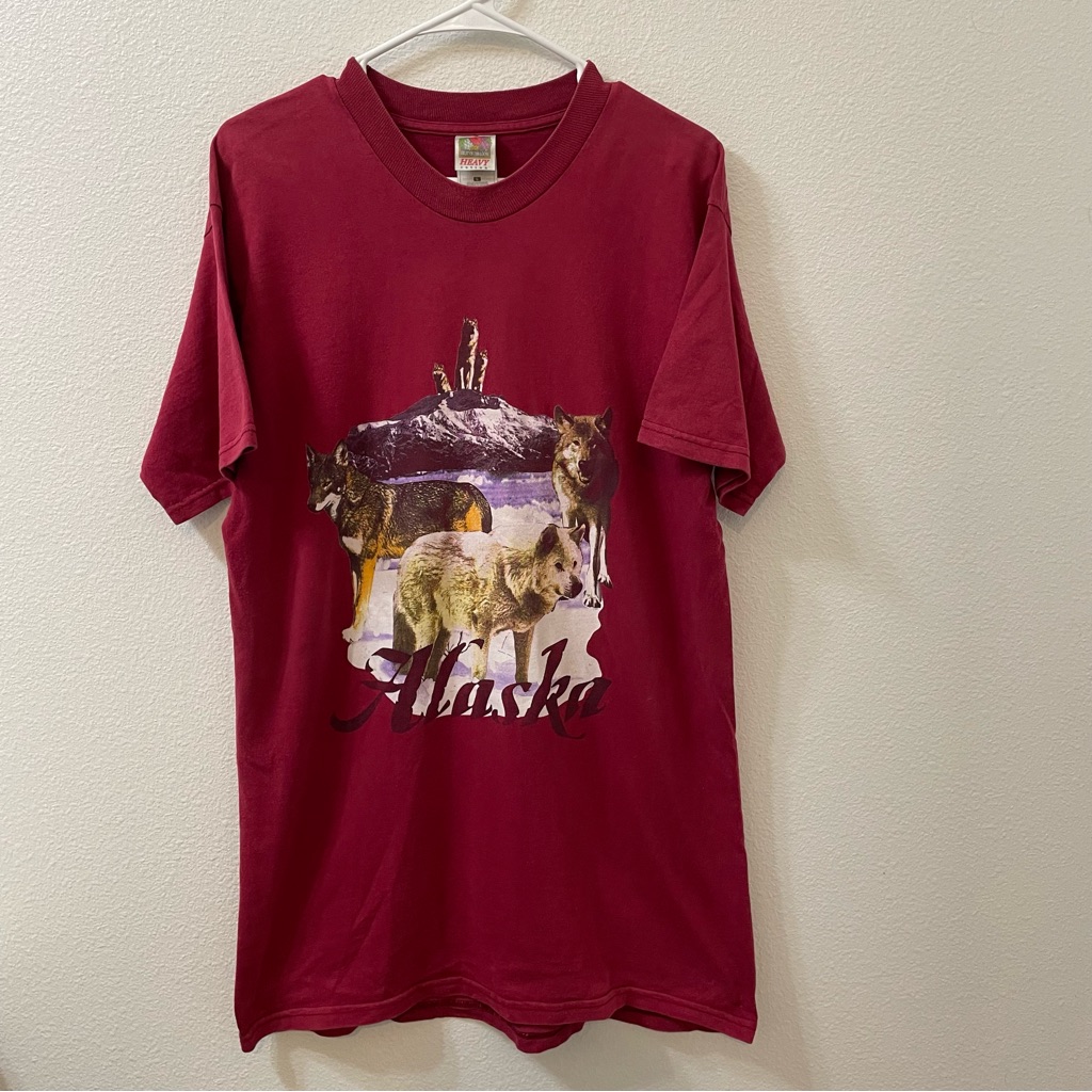 Alaska Wolf Pack T Shirt Red Large